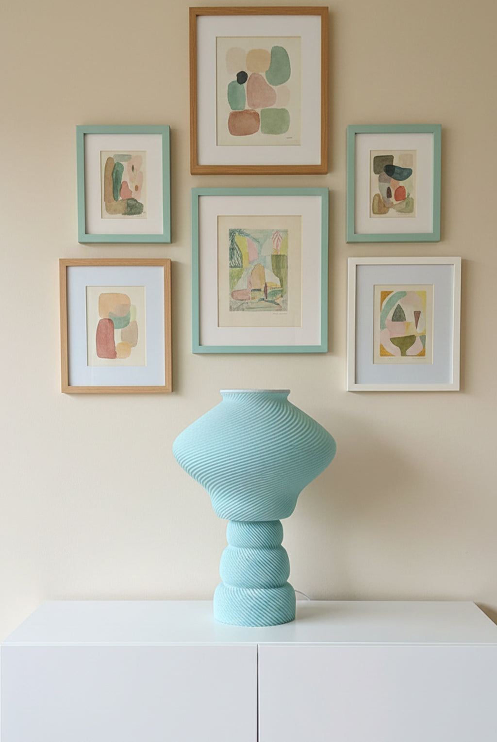 Home décor lamp  "Mint Wave"