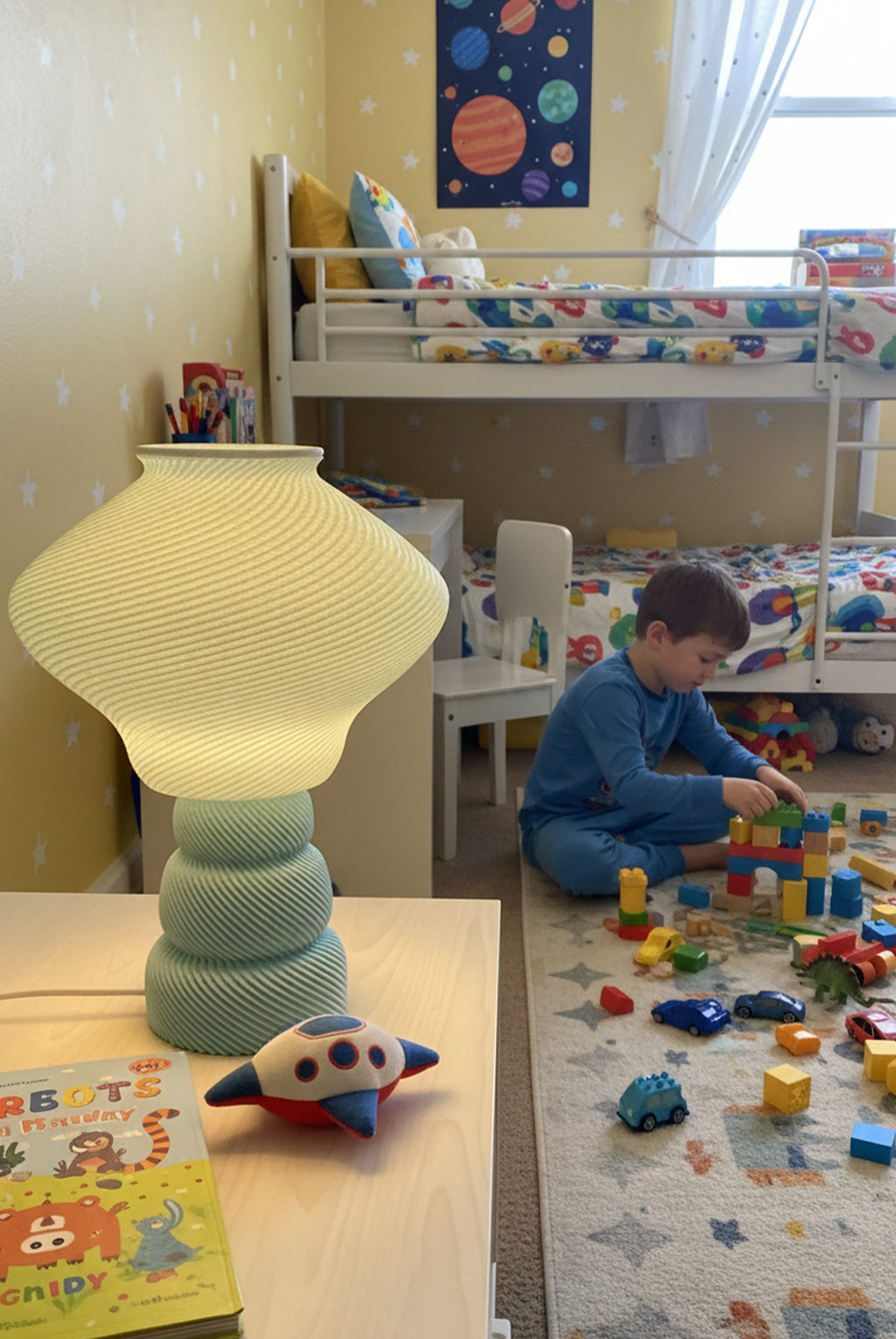 Home décor lamp  "Mint Wave"