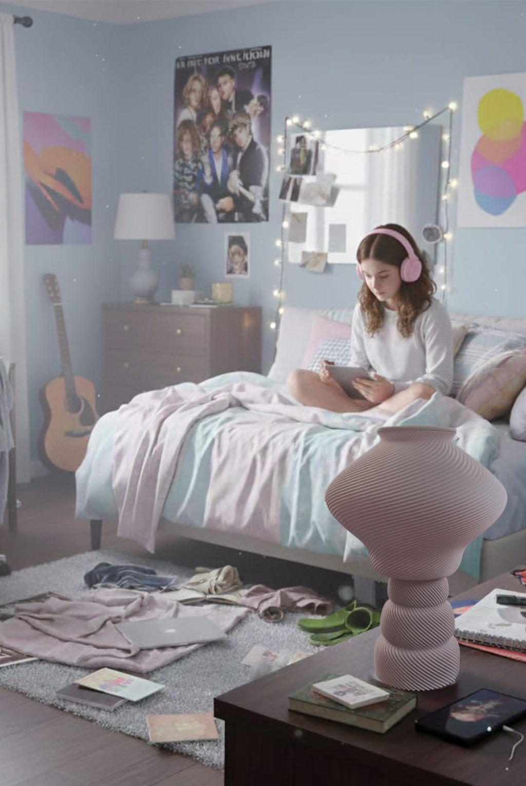 Home décor lamp "Lady Pink"