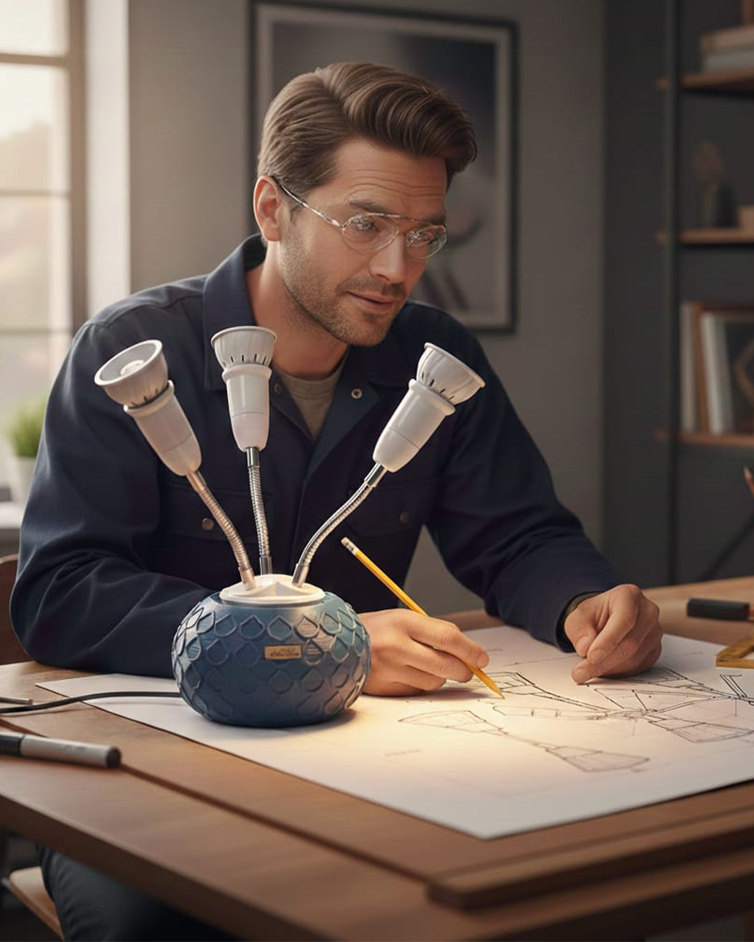 The "LilaKris" Triple-Head Flexible Lamp