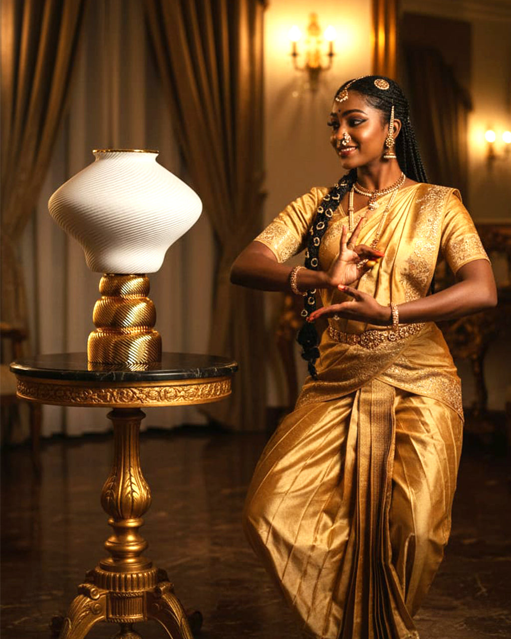 Home décor lamp "Rich Gold"