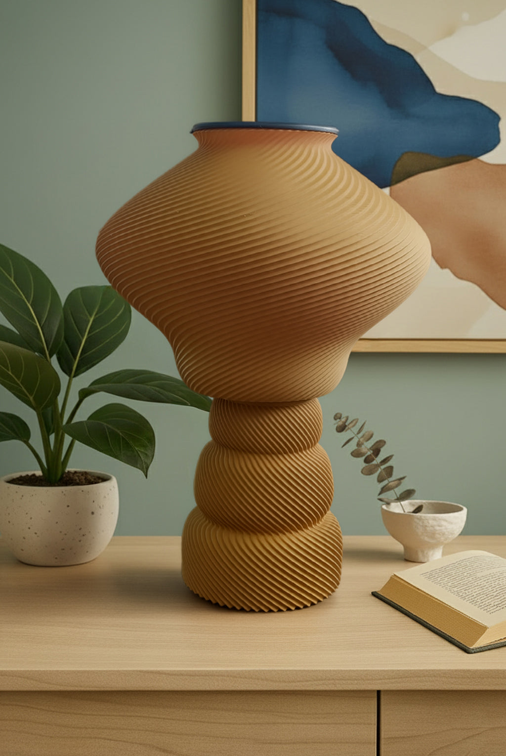 Home décor lamp "Mustard Wave"