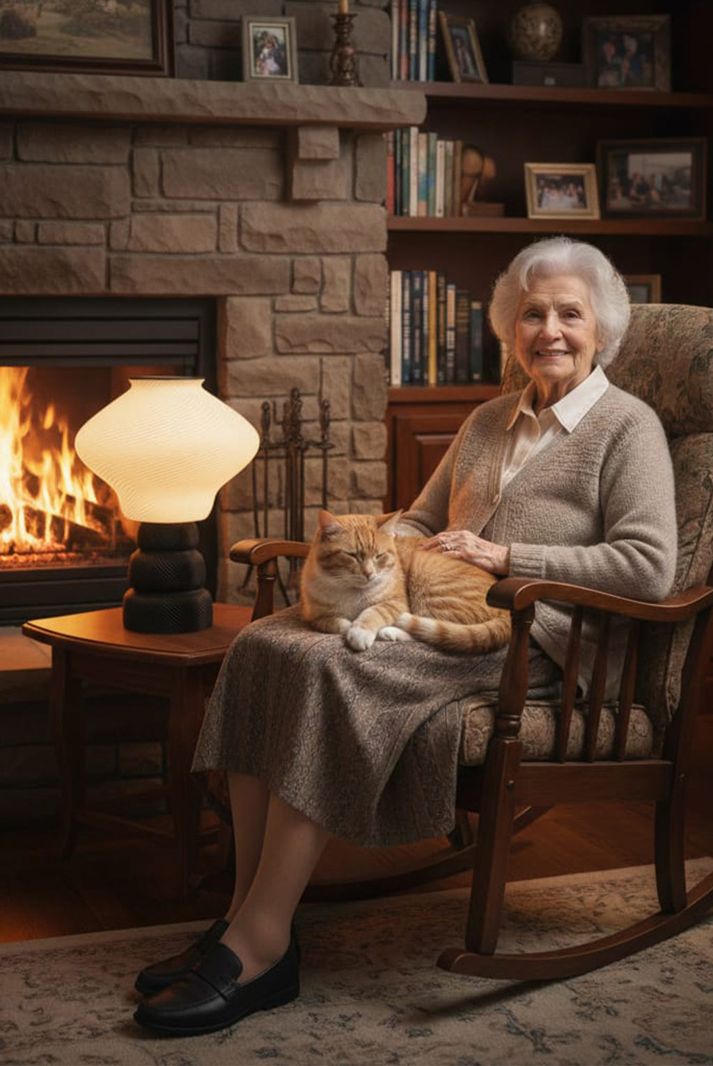 Home décor lamp "Black end White".