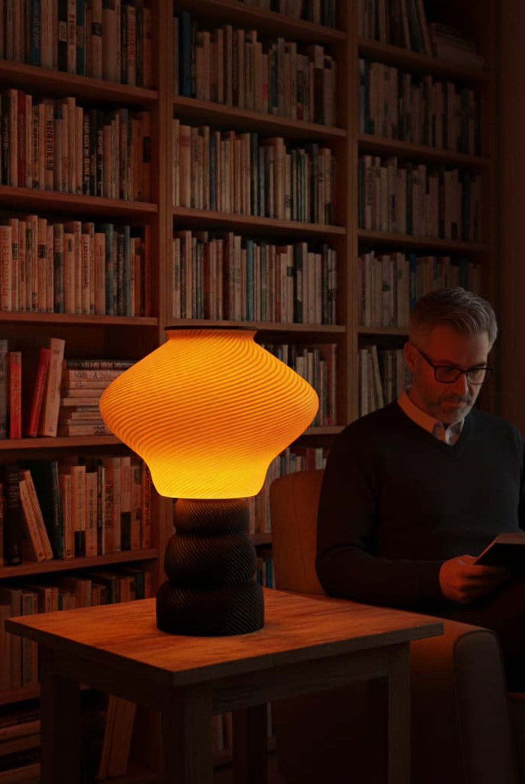 Home décor lamp "Mustard Wave"