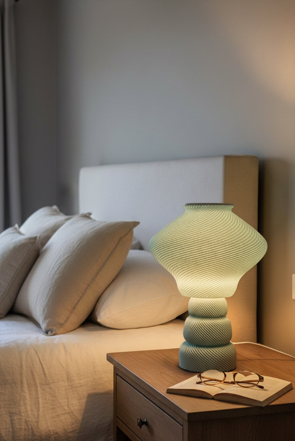 Home décor lamp  "Mint Wave"