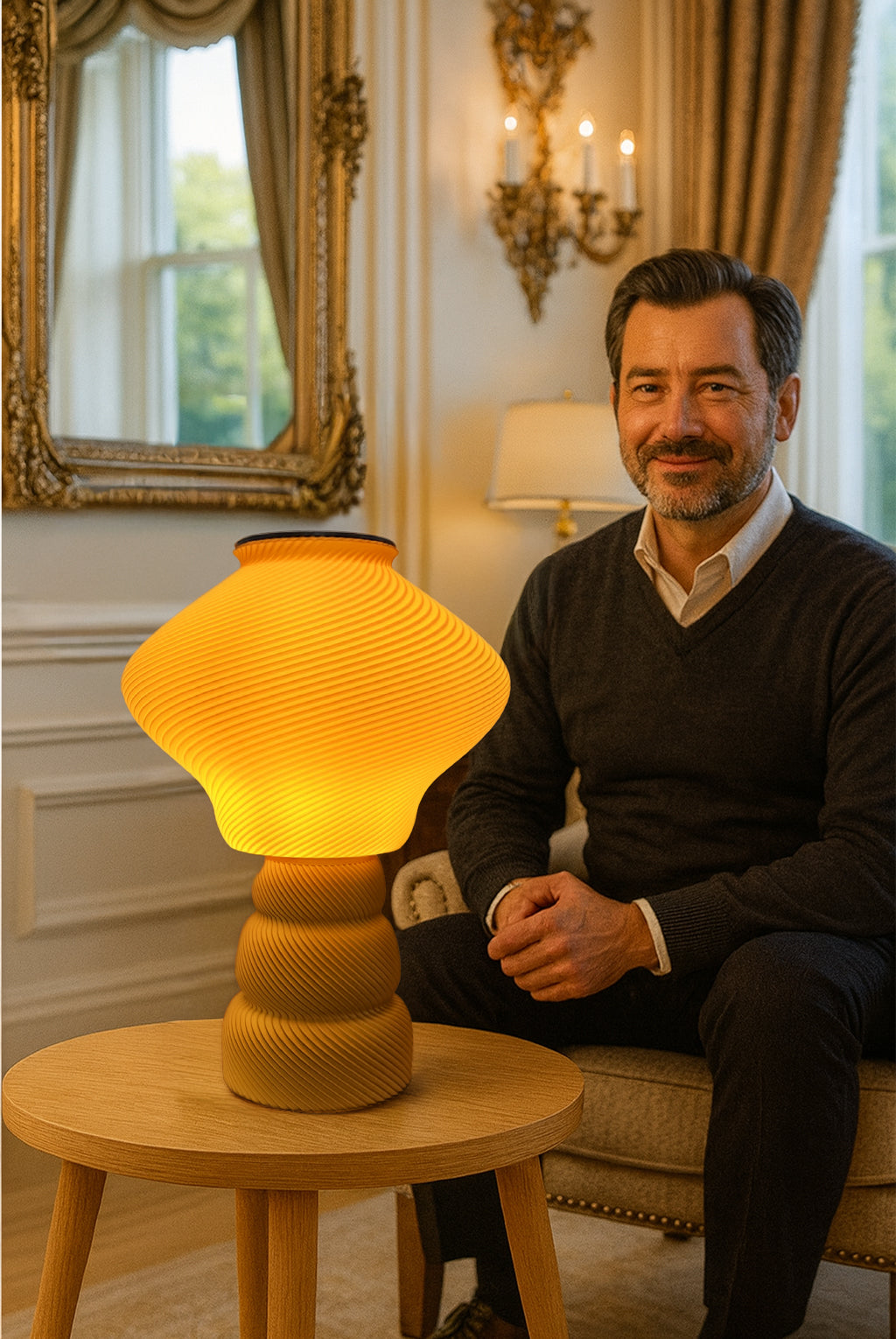 Home décor lamp "Mustard Wave"