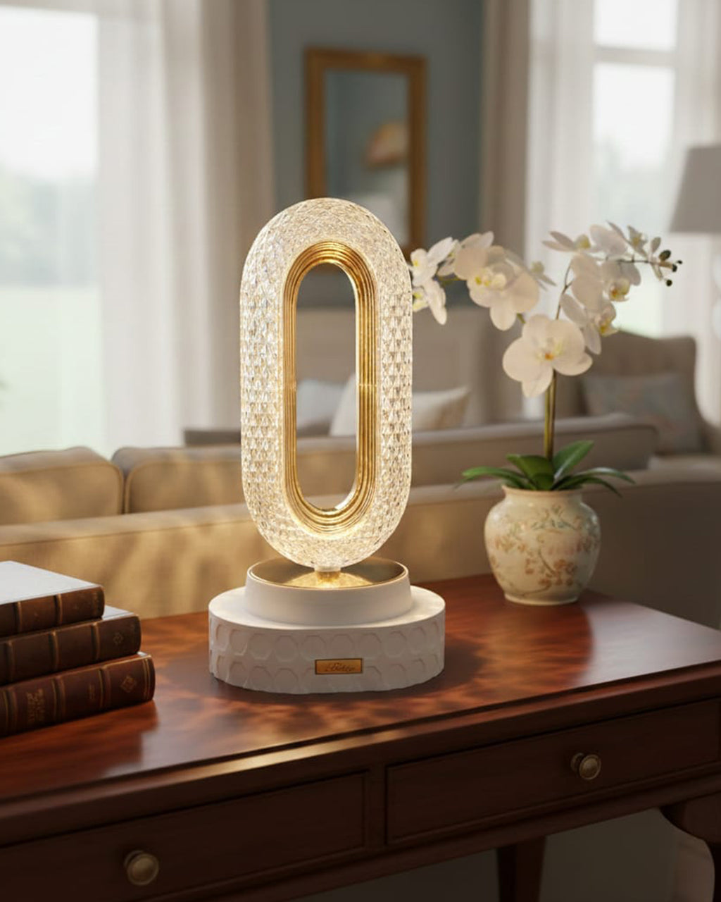 Crystal Elegance – Smart Touch LED Table Lamp