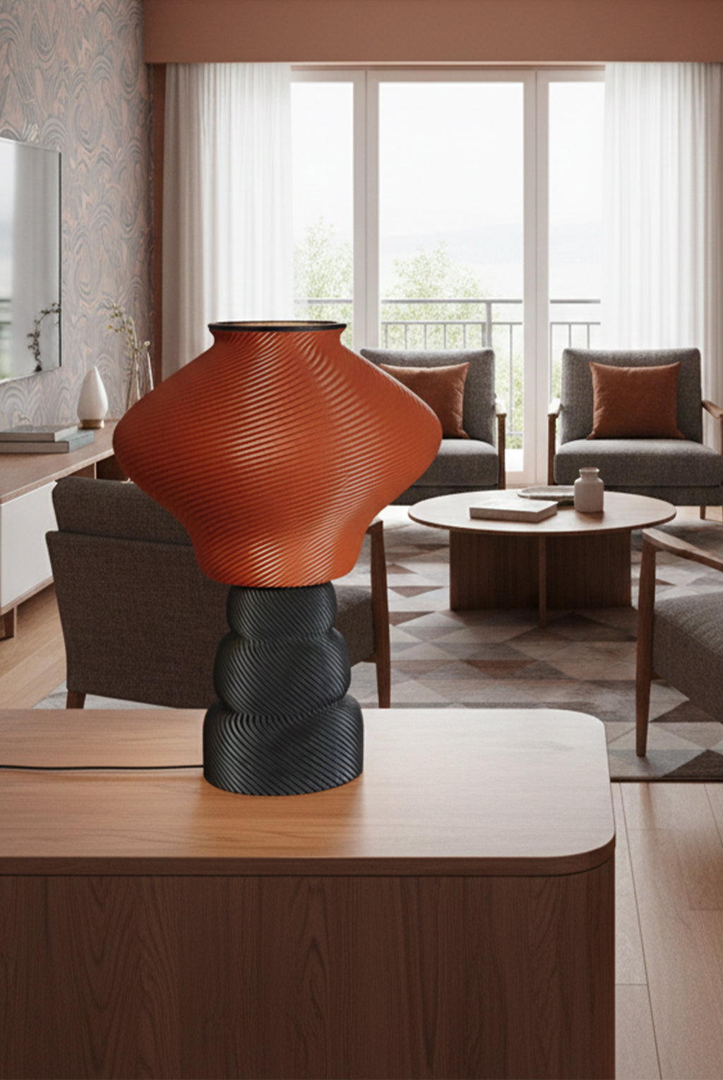 Home décor lamp "Brown Cookie"