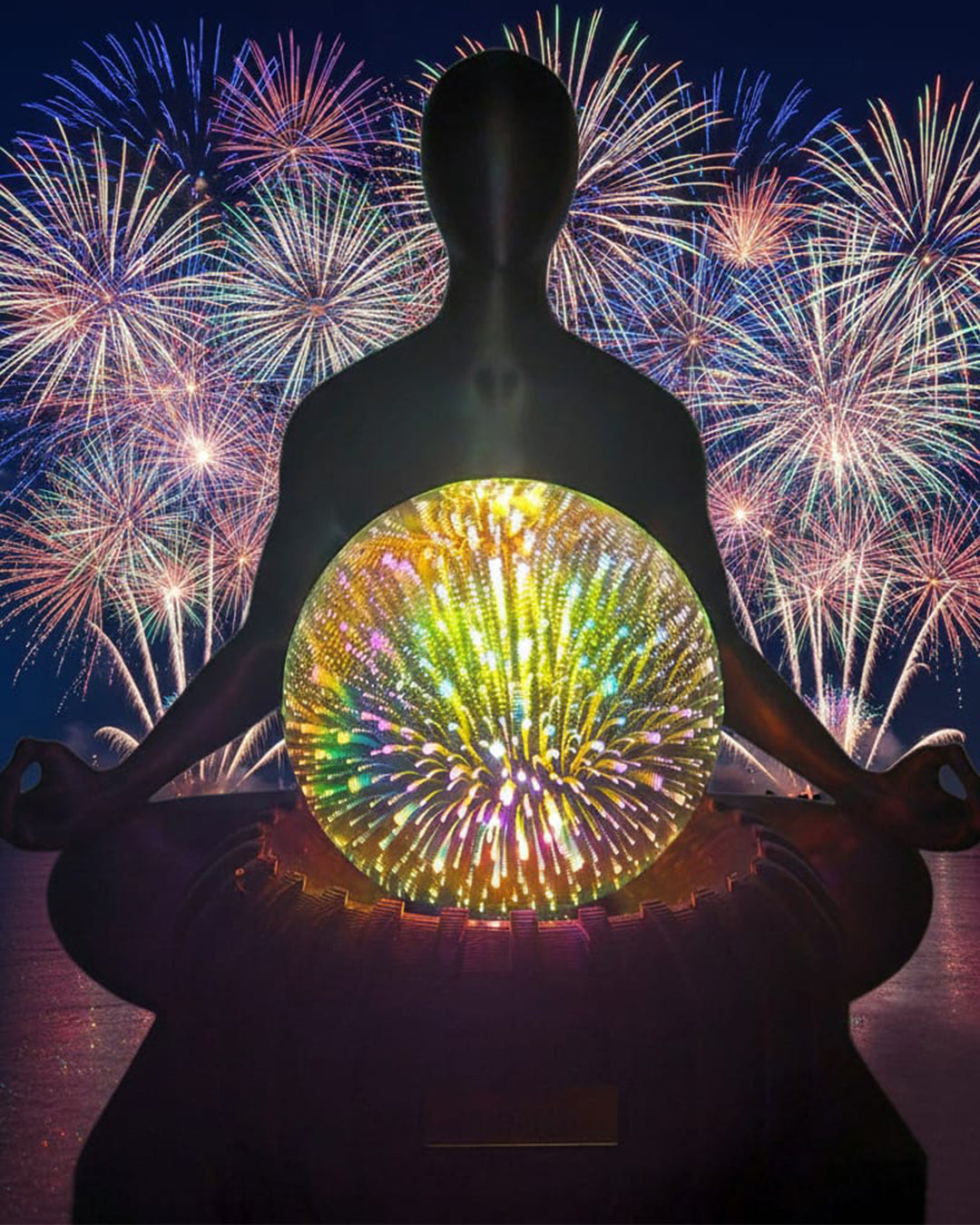 Zen Meditating Figure Ambient Lamp