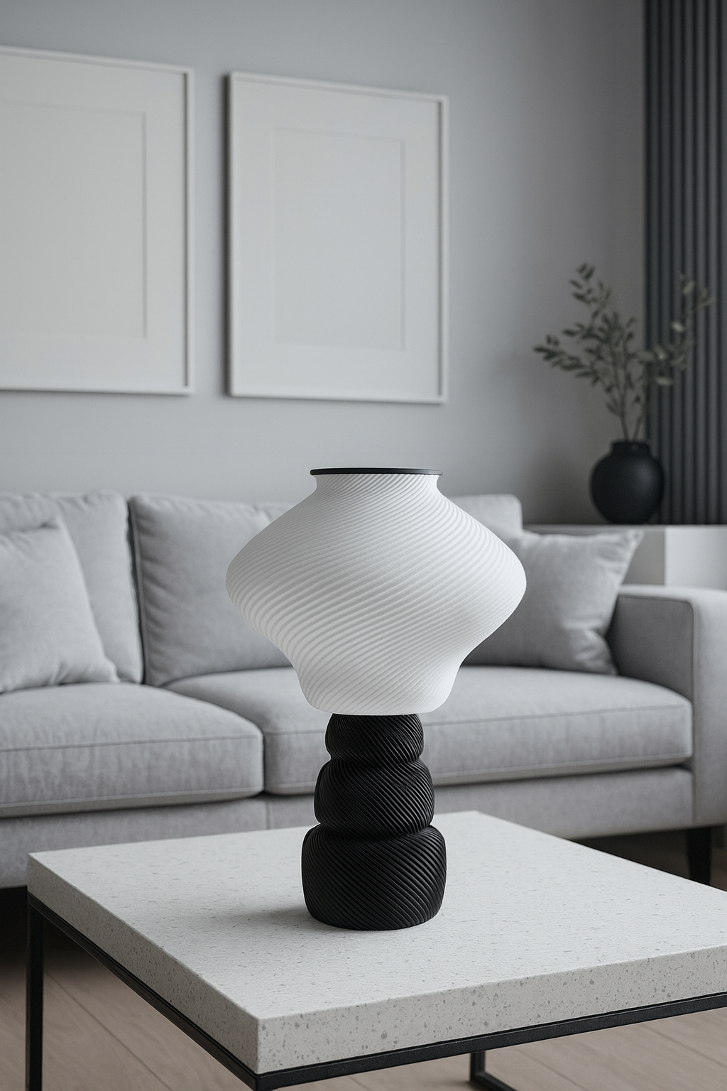 Home décor lamp "Black end White".